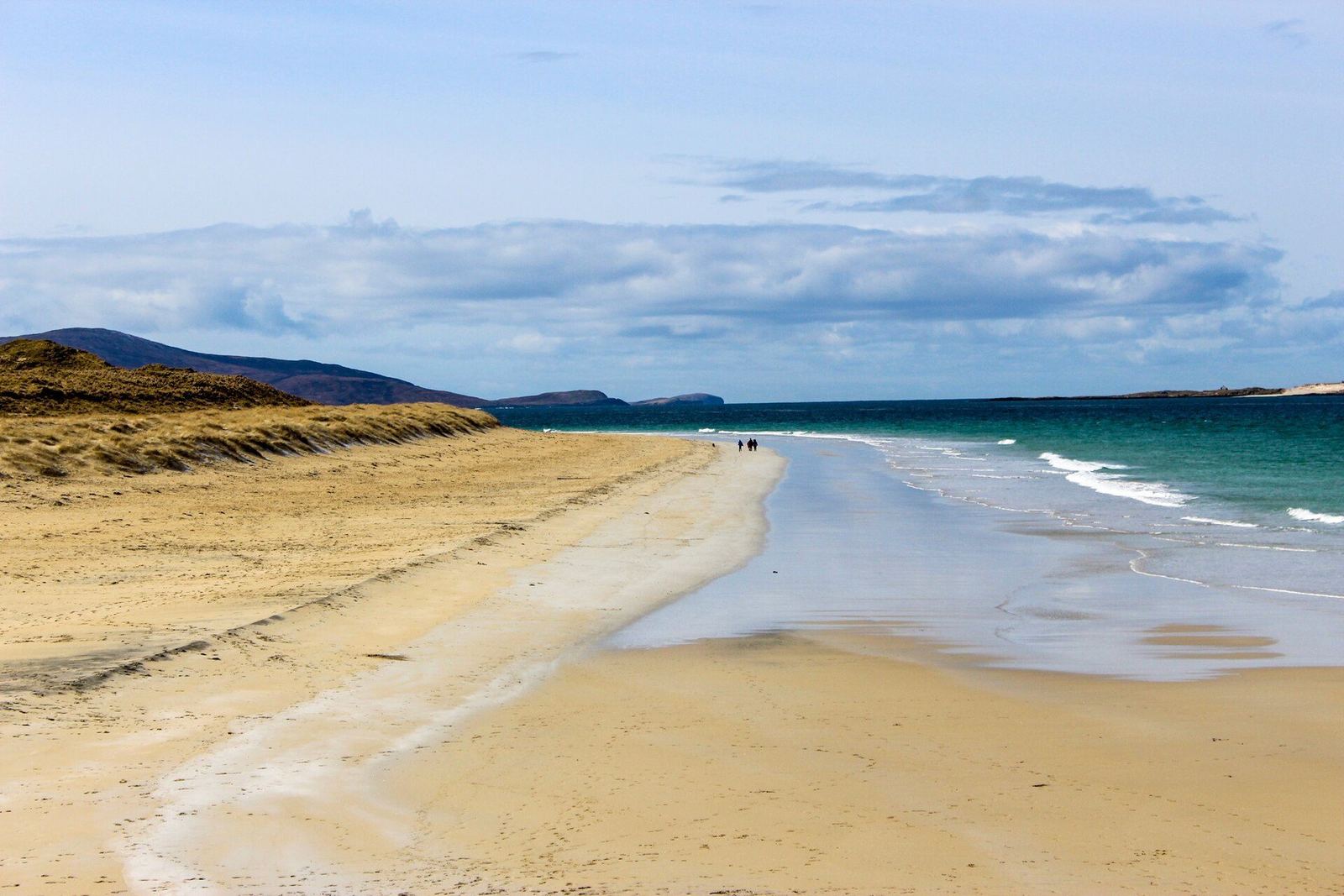 Luskentyre beach with white sand and turquoise water